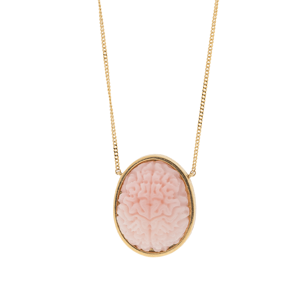 Pink Brain Necklace