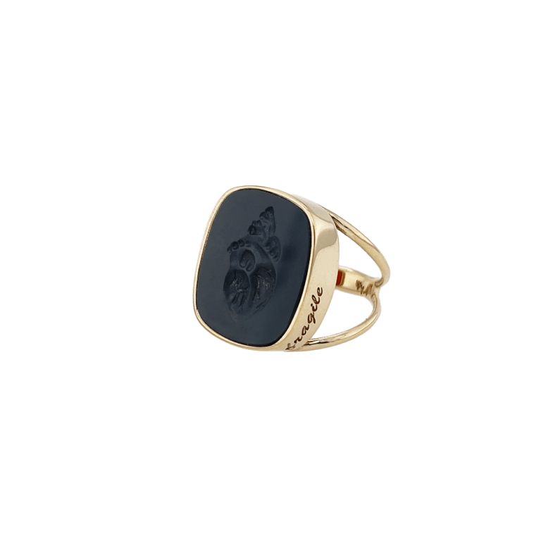 Fragile Black Onyx Heart