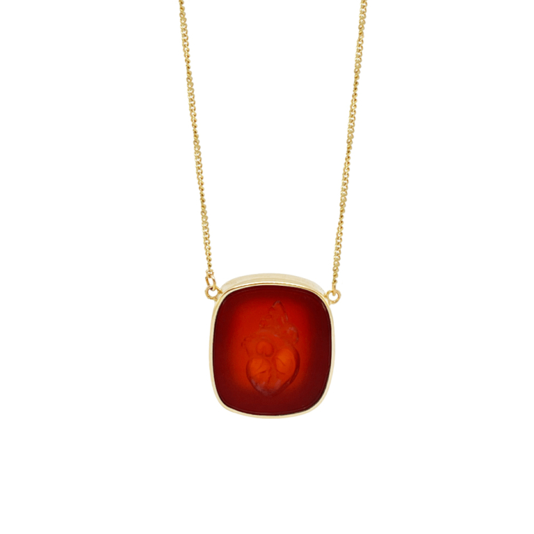 Carnelian Fragile Heart Necklace