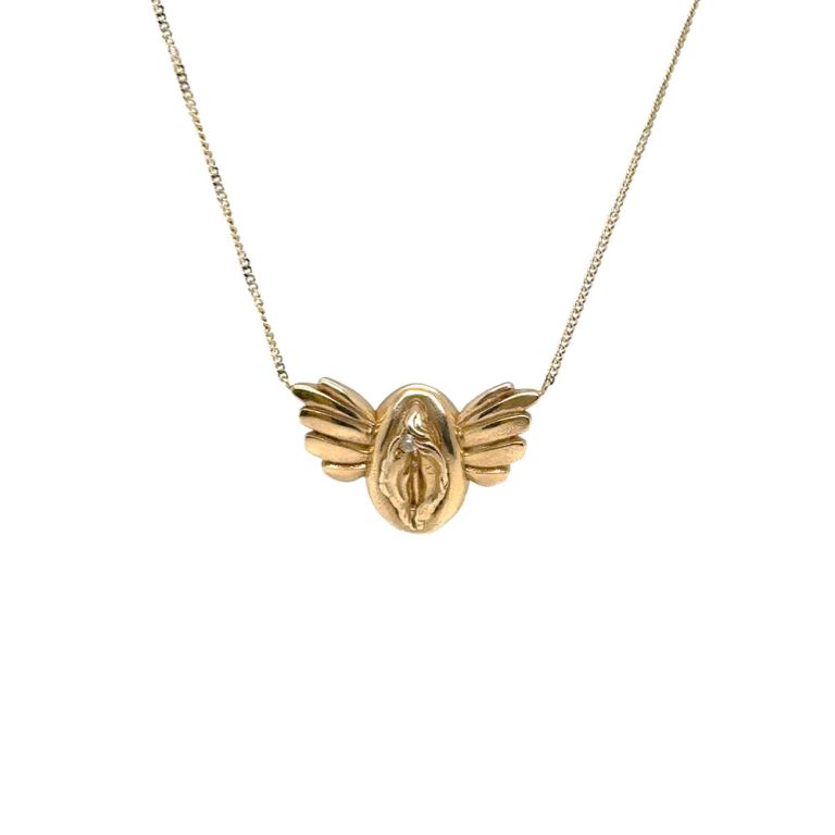 Flying Vulva Necklace